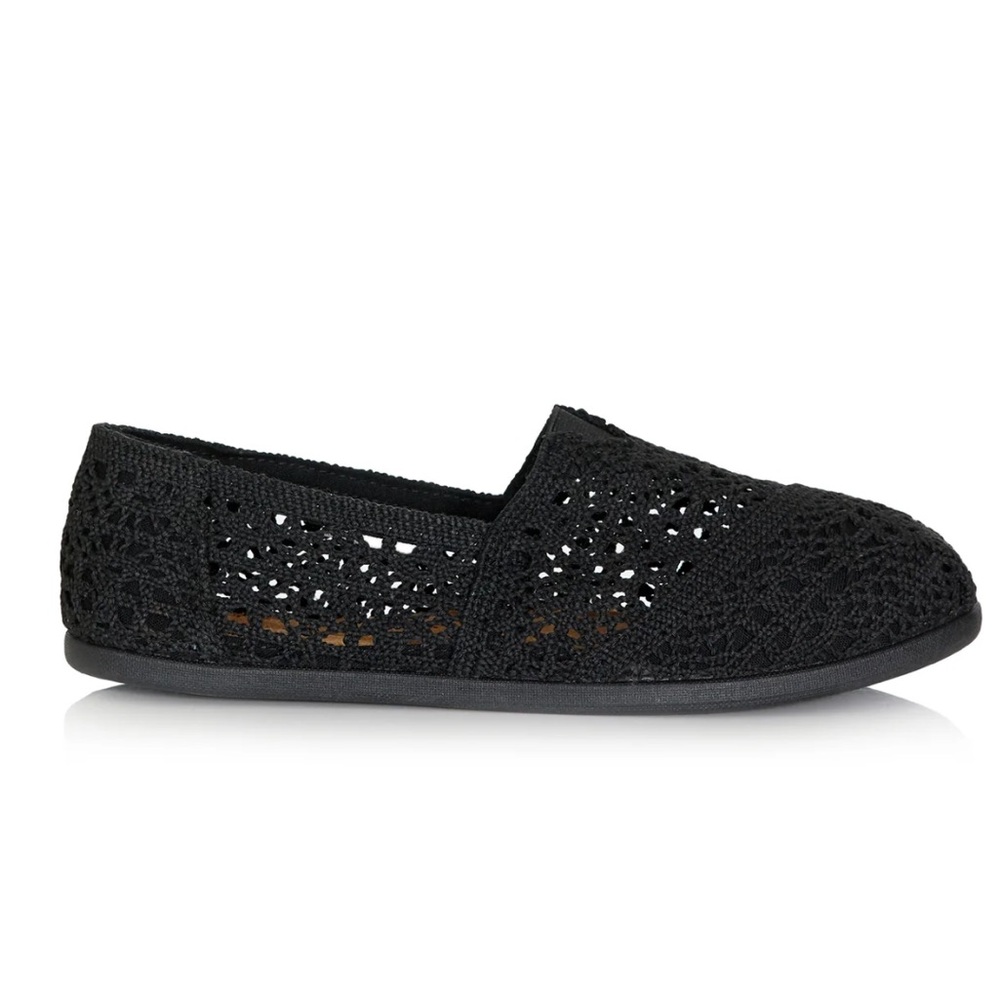 cloudwalkers Black Crochet Slip-On Flats